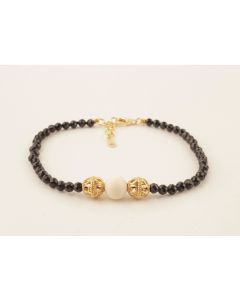 Black Spinel Mammoth Ivory Bracelet