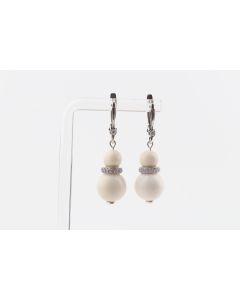 Mammoth Ivory & Sterling Silver Drop Earrings