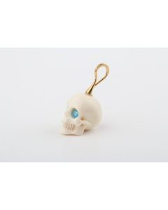 Festive Mammoth Ivory Skull Pendant 
