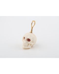 Festive Mammoth Ivory Skull Pendant