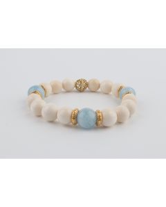 Mammoth Ivory & Aquamarine Bracelet